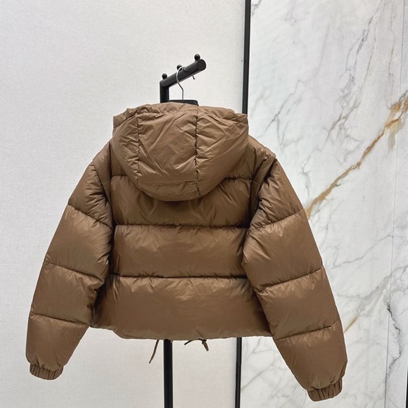 Prada Tan Hooded Puffer Jacket - Picture 9 of 9